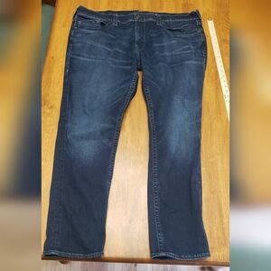 True Religion Men's Straight Leg Jeans 44 - Dark Blue Wash Black